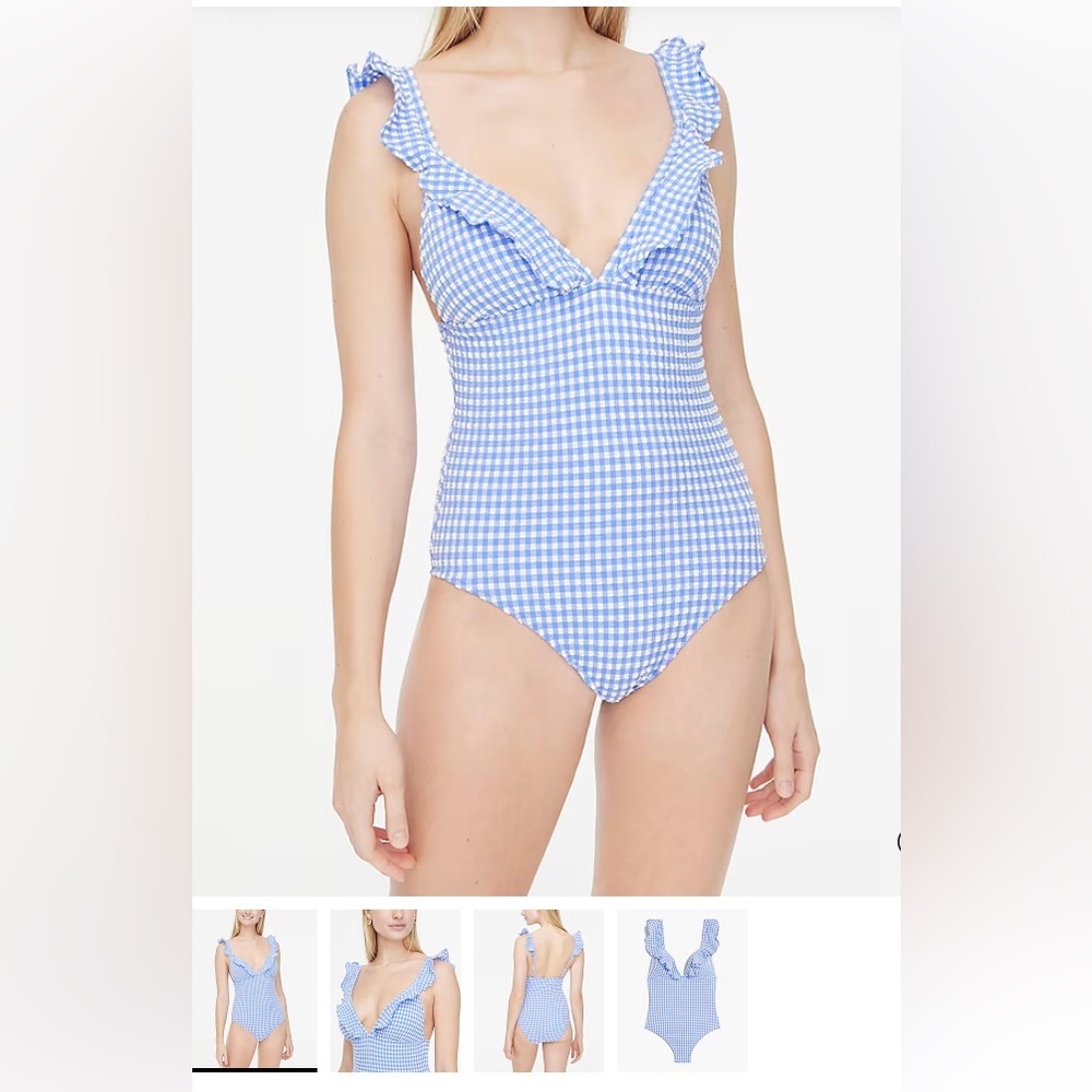 Blue Gingham One-Piece Swimsuit
